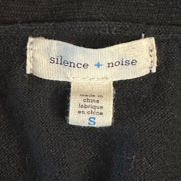 SALE 2/15 silence + noise - Open Front, Short Sleeve Cardigan, Black- Size Small - Picture 5 of 6